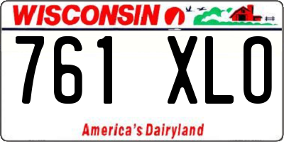 WI license plate 761XLO