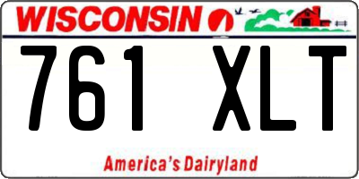 WI license plate 761XLT
