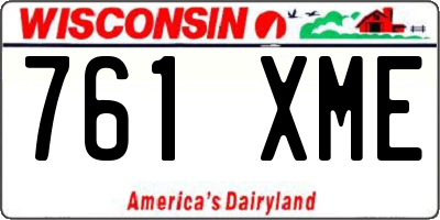 WI license plate 761XME