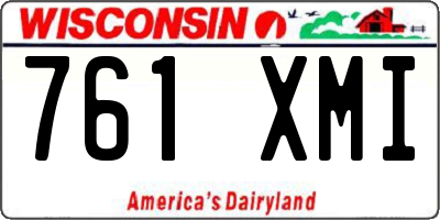 WI license plate 761XMI
