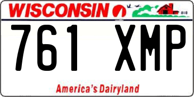 WI license plate 761XMP