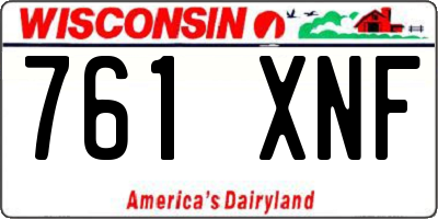 WI license plate 761XNF