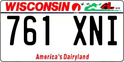 WI license plate 761XNI
