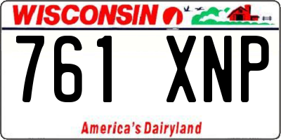 WI license plate 761XNP