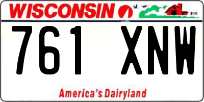 WI license plate 761XNW