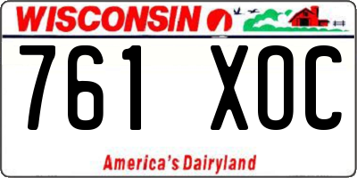 WI license plate 761XOC