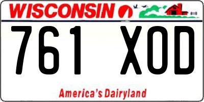 WI license plate 761XOD