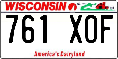 WI license plate 761XOF