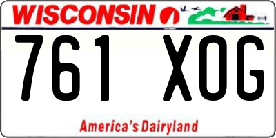 WI license plate 761XOG