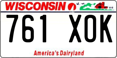 WI license plate 761XOK