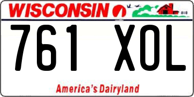 WI license plate 761XOL