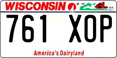 WI license plate 761XOP