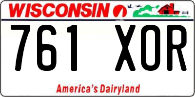 WI license plate 761XOR