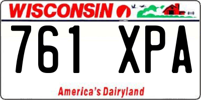 WI license plate 761XPA