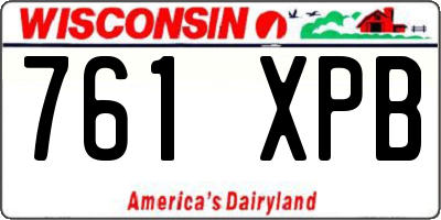 WI license plate 761XPB
