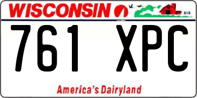 WI license plate 761XPC