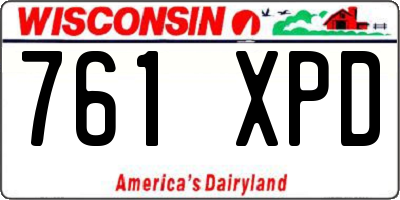 WI license plate 761XPD