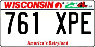 WI license plate 761XPE