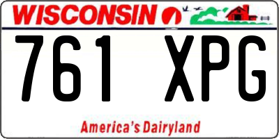 WI license plate 761XPG