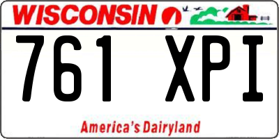 WI license plate 761XPI