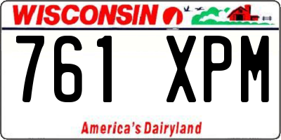 WI license plate 761XPM