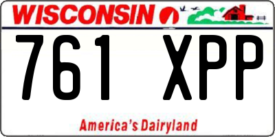 WI license plate 761XPP