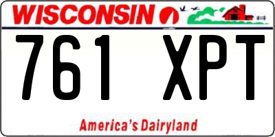 WI license plate 761XPT