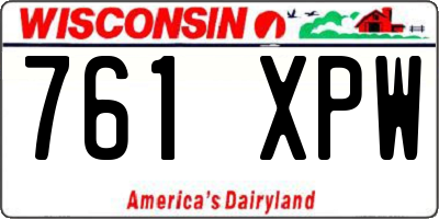 WI license plate 761XPW