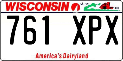 WI license plate 761XPX