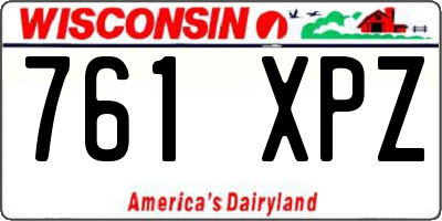 WI license plate 761XPZ
