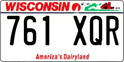 WI license plate 761XQR