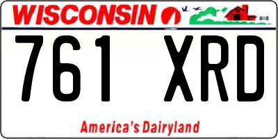 WI license plate 761XRD