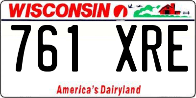 WI license plate 761XRE