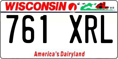 WI license plate 761XRL