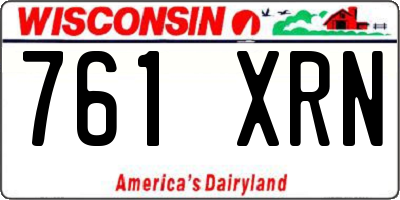 WI license plate 761XRN
