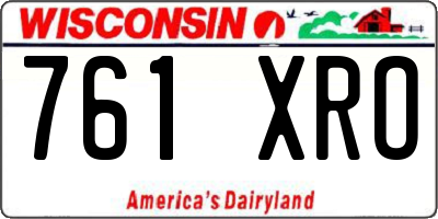 WI license plate 761XRO