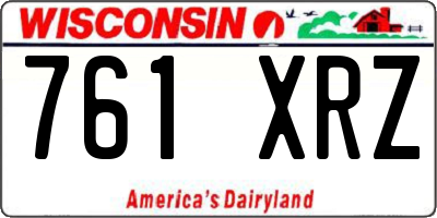 WI license plate 761XRZ
