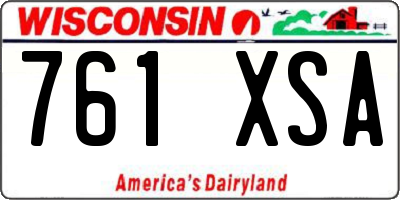 WI license plate 761XSA