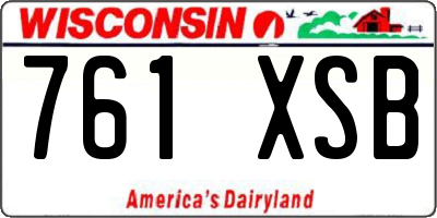 WI license plate 761XSB
