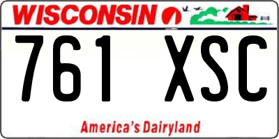 WI license plate 761XSC