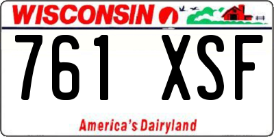 WI license plate 761XSF