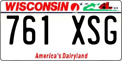 WI license plate 761XSG