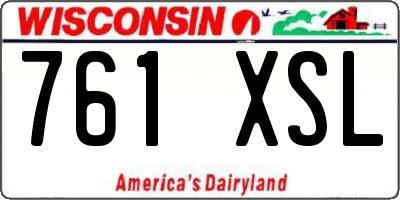 WI license plate 761XSL
