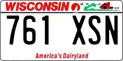 WI license plate 761XSN