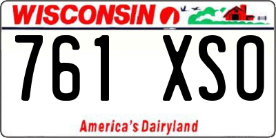 WI license plate 761XSO