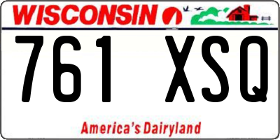 WI license plate 761XSQ