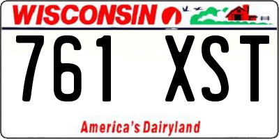 WI license plate 761XST