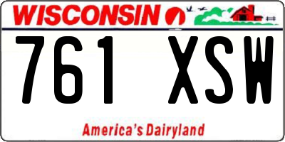 WI license plate 761XSW