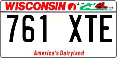 WI license plate 761XTE