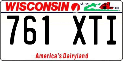 WI license plate 761XTI